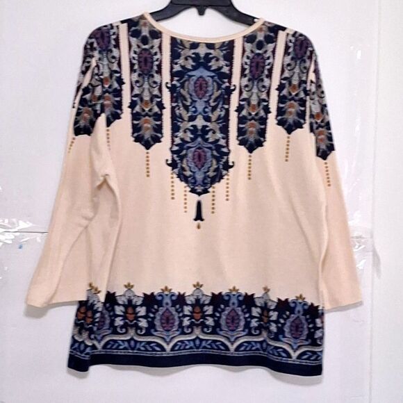 Alfred Dunner Women's Top Rhinestone Boho Designer Fantasy Moroccan Y2K XL - Picture 9 of 9